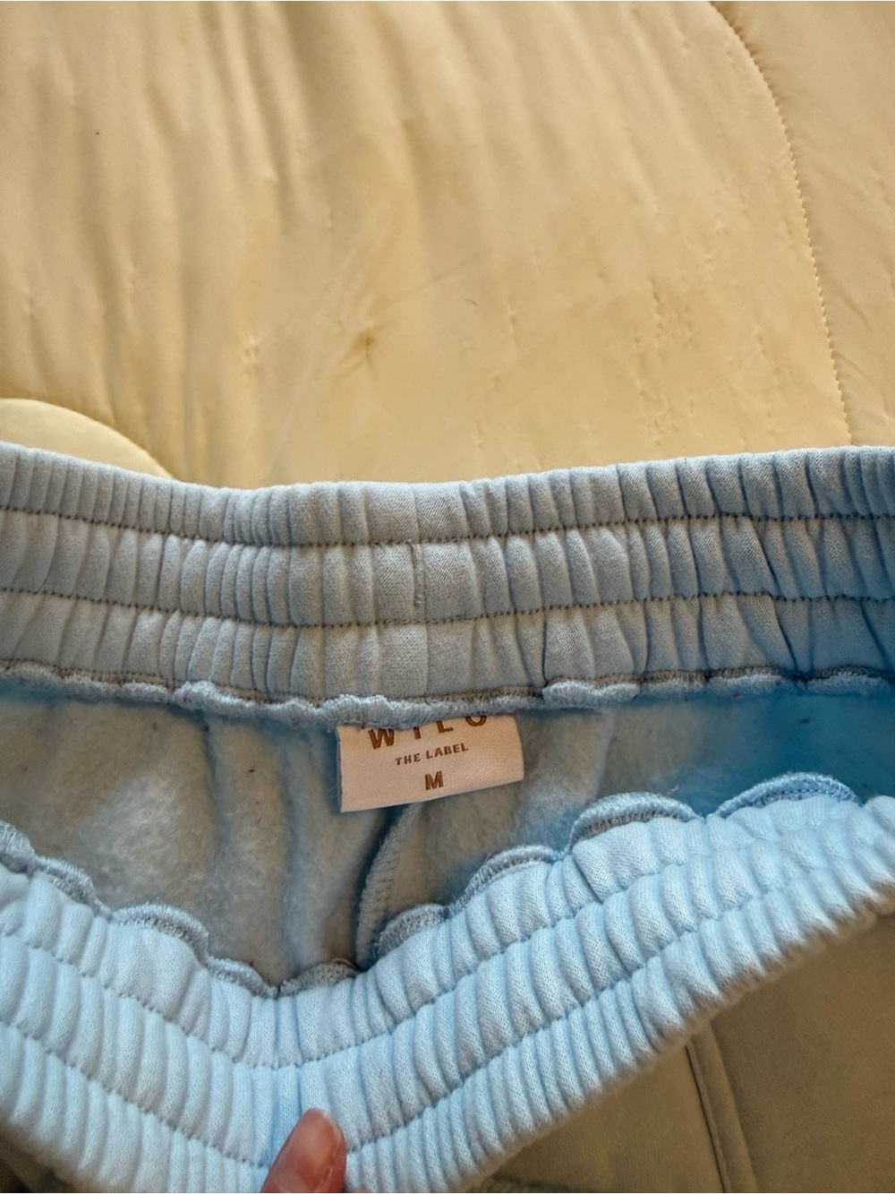 WILO Women's Light Blue Drawstring Lounge Shorts - Picture 2 of 2